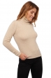Cachemire Naturel pull femme col roule natural aka natural beige xl